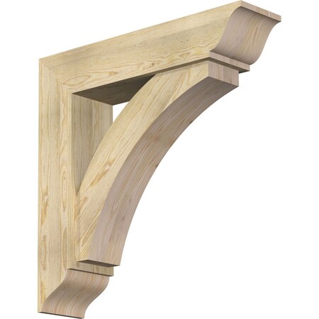Ekena Millwork Thorton Traditional Rough Sawn Bracket w/ Offset Brace, Douglas Fir, 8"W x 34"D x 34"H BKT0806X34X34THR01RDF